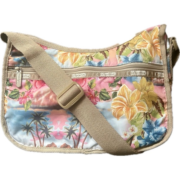 Lesportsac Handbags - LeSportsac Hawaii Print Classic Hobo Bag Floral Hibiscus Print